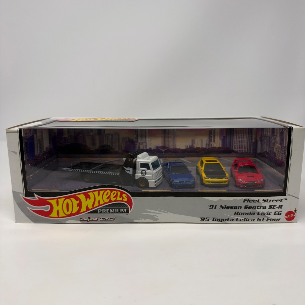 Hot Wheels Premium Fleet Street Nissan Sentra Honda Civic Toyota Celica